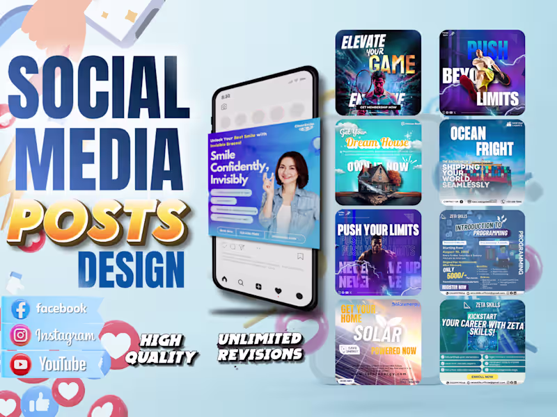 Cover image for I will design scroll stopping social media designs