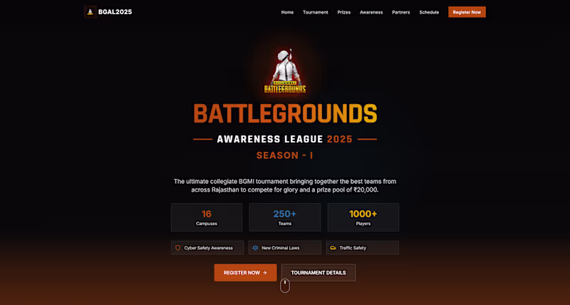 Cover image for BGMI Event Website