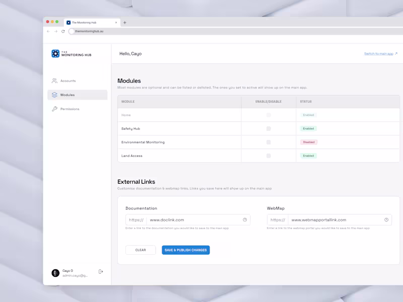 Cover image for The Monitoring Hub - Web App Design