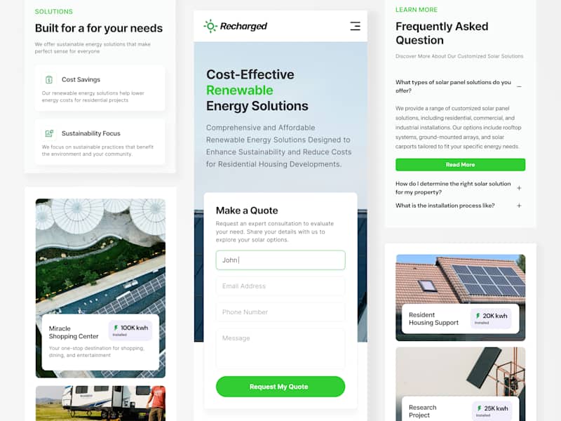 Cover image for Green Energy Mobile Landing Page