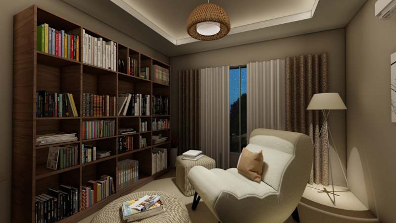 Cover image for Cozy Study room Interior Design :: Behance