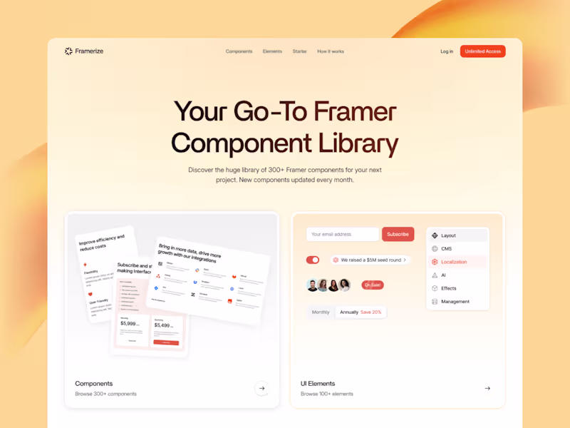 Cover image for Framerize / Framer Design & Development