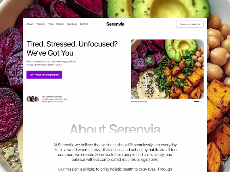 Cover image for Serenvia - A Holistic Wellness Platform