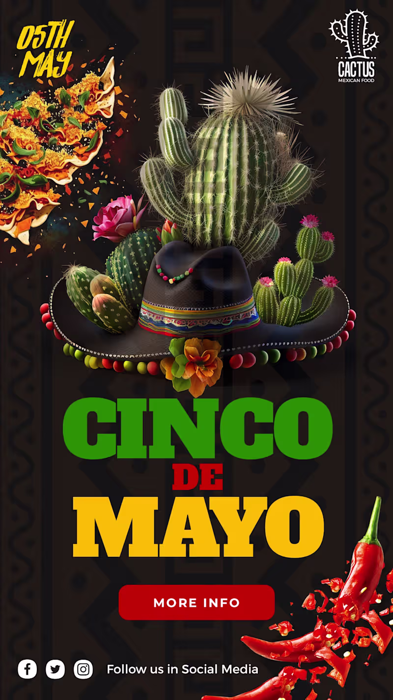 Cover image for Cinco de Mayo campaign for Cactus Mexican Food! 🌮🌵