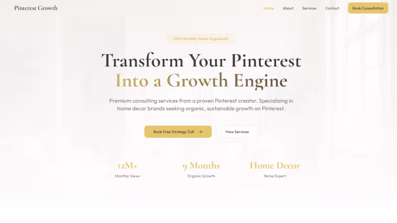 Cover image for Just launched a new Pinterest Growth website for my portfoli...