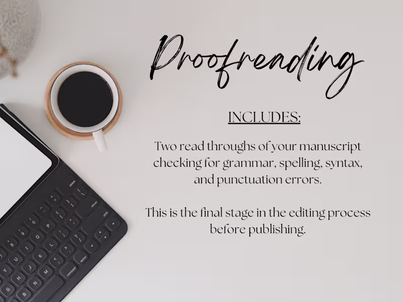 Cover image for I will proofread your novel to ensure it's polished