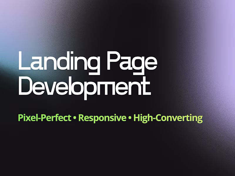 Cover image for Professional Landing Page Development