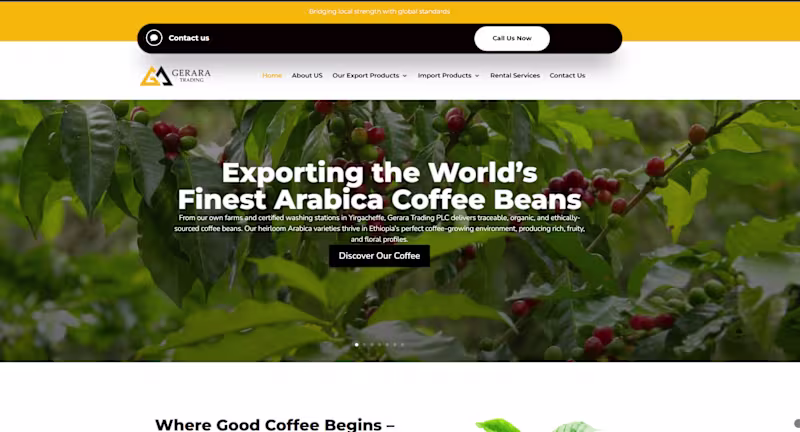 Cover image for Launched a corporate website for Gerara Trading, focused on ...