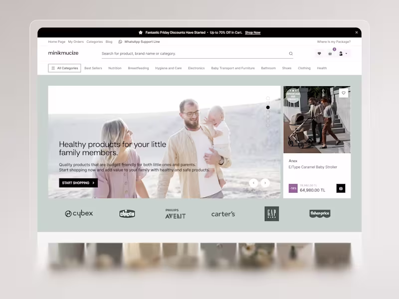 Cover image for Minikmucize Premium E-commerce Website UI/UX Design by Beew
