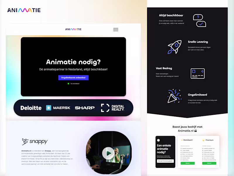 Cover image for Animatie.nl Digital Showcase Web Design