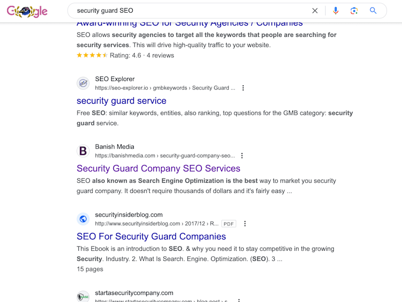 Cover image for Top Ranking for "Security Guard SEO" in 2 Months