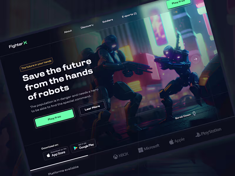Cover image for Figther X Website