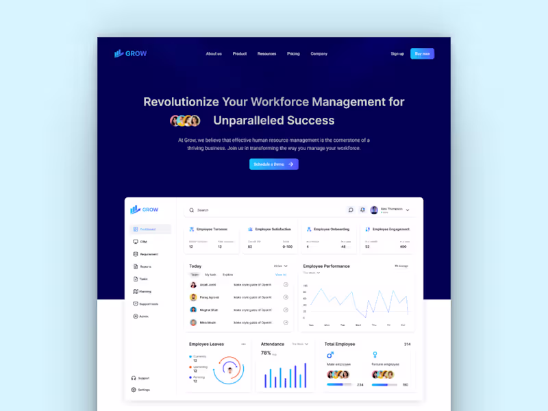 Cover image for GROW-HR Management Platform Website