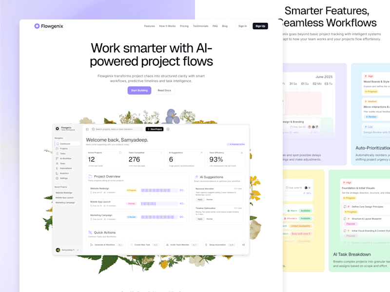 Cover image for Flowgenix AI Startup Website Design