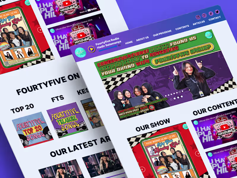 Cover image for Website Redesign for Fourtyfive Radio