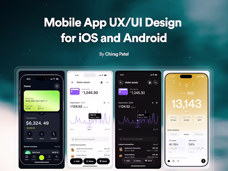 Cover image for Mobile App UI UX Design for iOS and Android