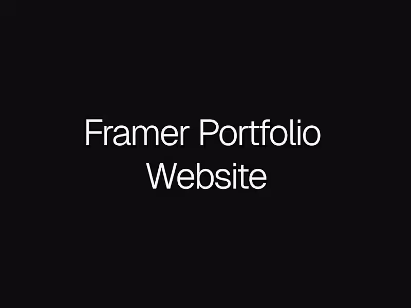 Cover image for Framer Portfolio Website