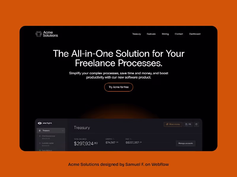 Cover image for Acme Solutions – All-in-One Freelancer Workflow Site