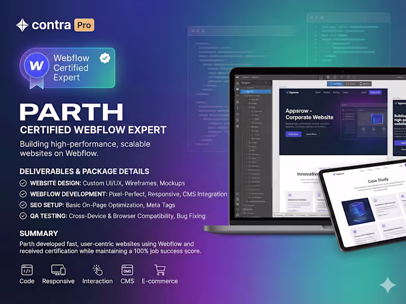 Cover image for Certified Webflow Website Development Expert