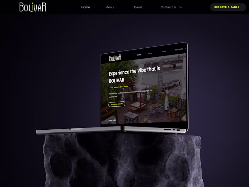 Cover image for Bolivar Bar Landing Page - UI/UX Replication