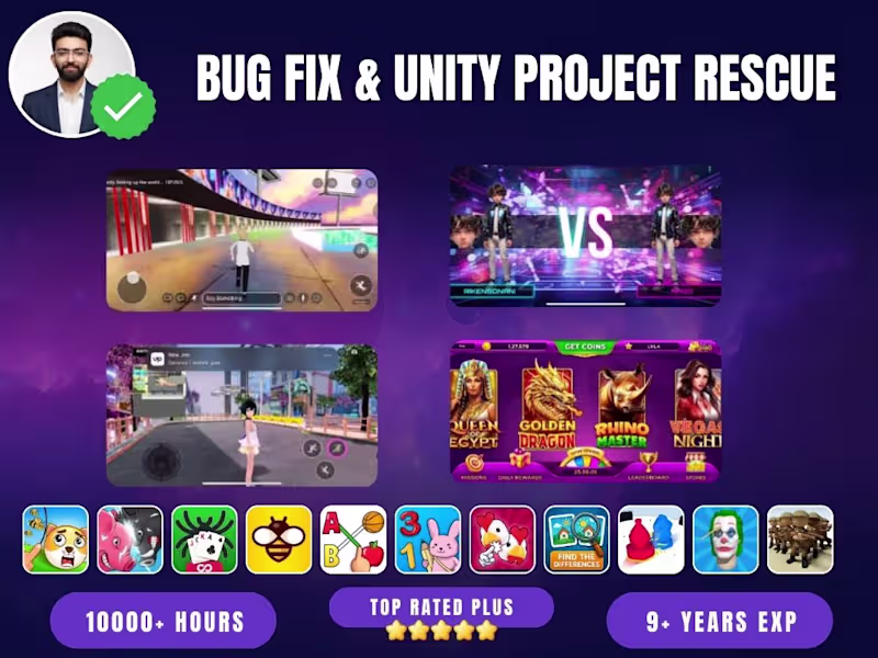 Cover image for Bug Fix & Unity Project Rescue