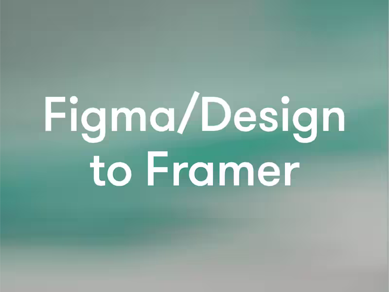 Cover image for Landing page form Figma to Framer