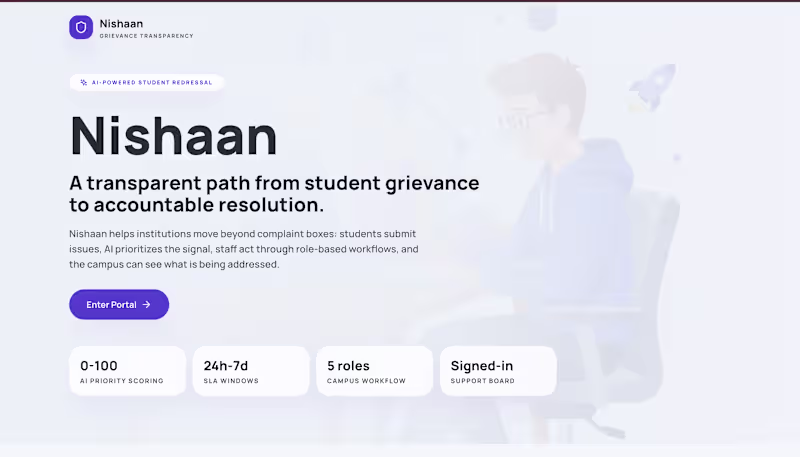 Cover image for Nishaan is an AI-powered student grievance