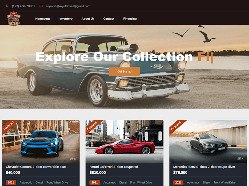 Cover image for Homepage - Royal Drives Autos