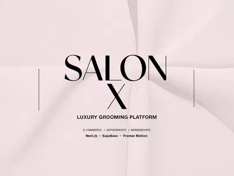 Cover image for Just wrapped up Salon X — a booking platform with a "Modern ...
