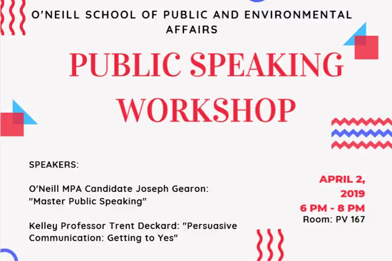 Cover image for Public Speaking Workshop Poster