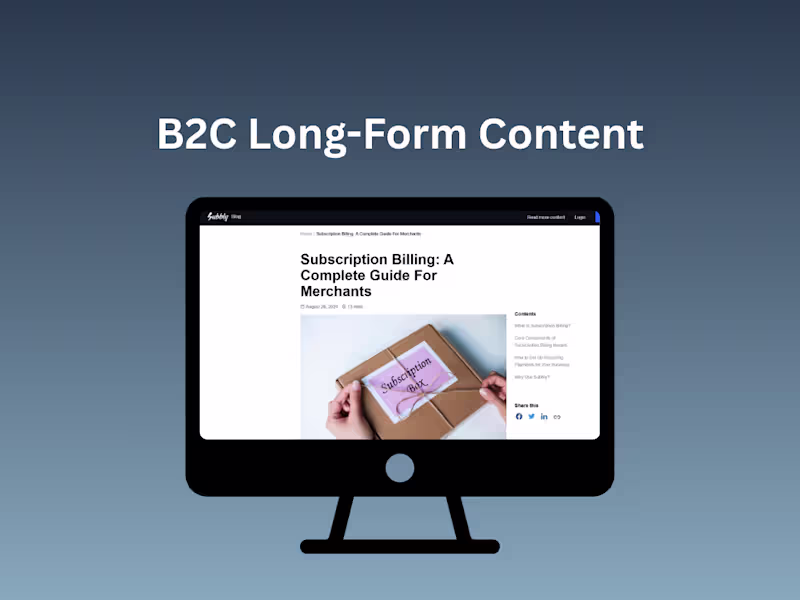 Cover image for B2B Long-Form Content | Subscription Software