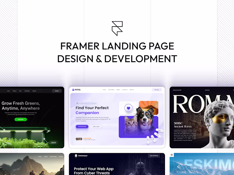 Cover image for Framer • Landing Page Design & Development