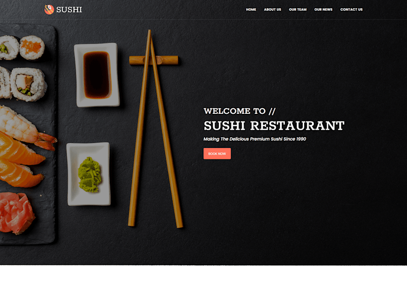Cover image for GSushi responsive website design with WordPress