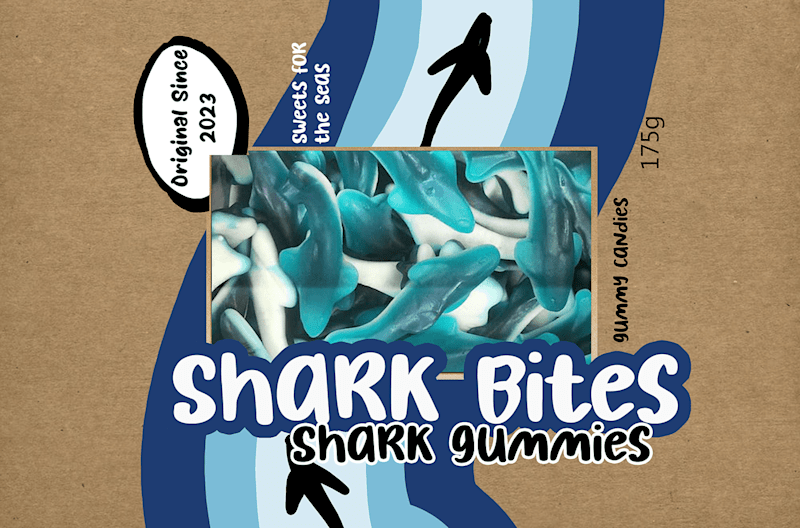 Cover image for Shark Gummy Mock up brand packaging design on Behance
