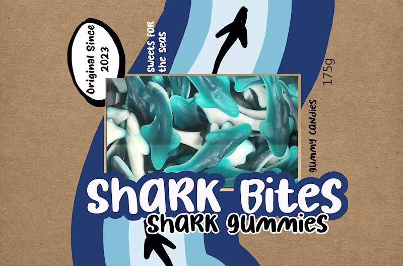 Cover image for Shark Gummy Mock up brand packaging design on Behance