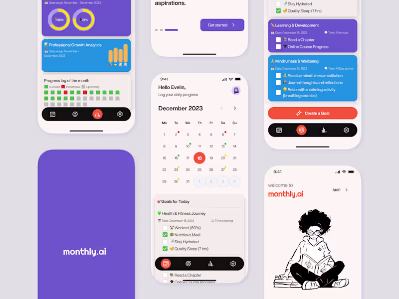 Cover image for Monthly.AI - A.I. powered monthly goal tracker app
