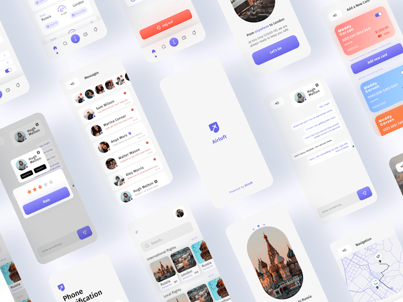 Cover image for AirLoft - A Flights Booking Mobile App - UI/UX Design - Figma