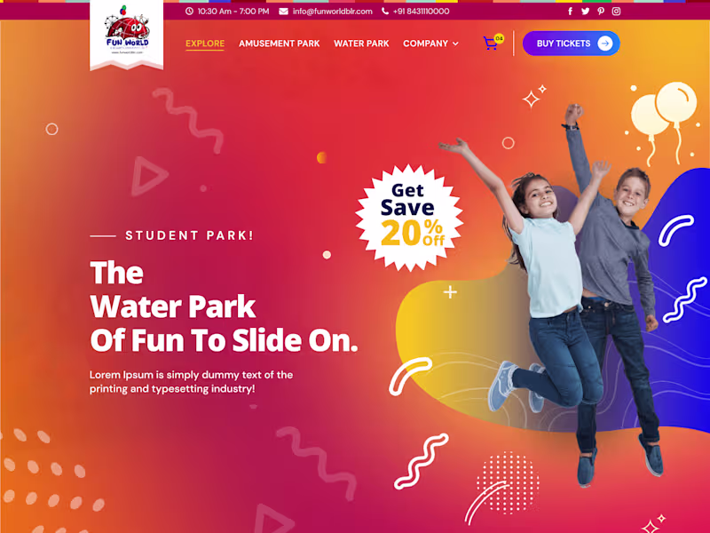 Cover image for Fun World – Adventure & Entertainment Website