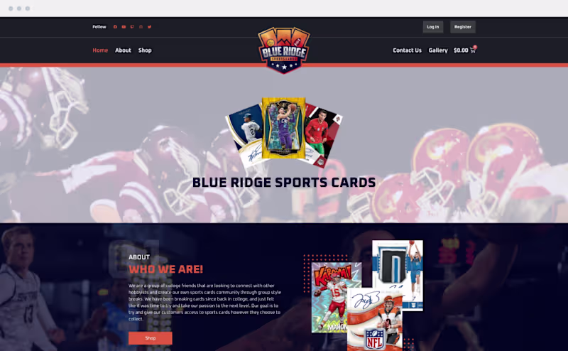 Cover image for The Blue Ridge Sports Cards 