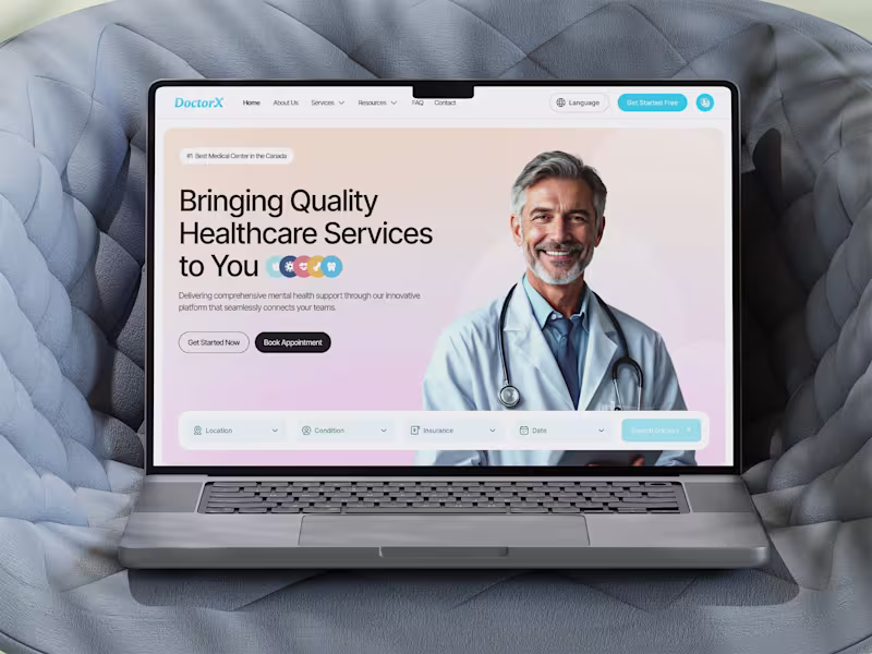 Cover image for DoctorX: Your Health Companion Website (https://dribbble.com...
