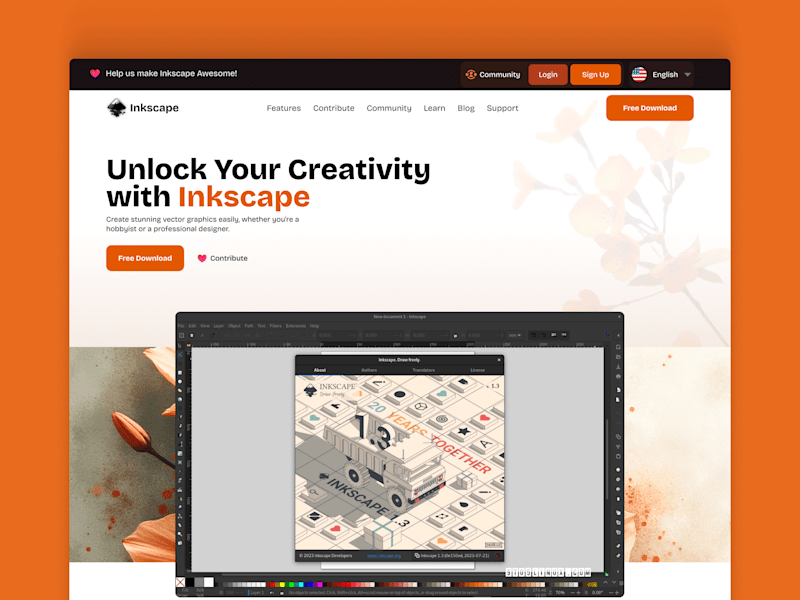Cover image for Inkscape Landing Page redesign