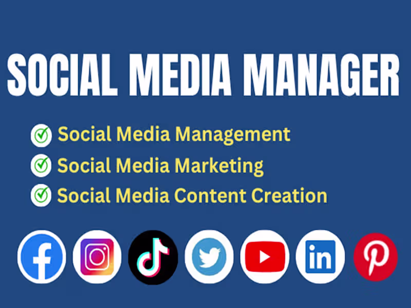 Cover image for Monthly Social Media Marketing Manager and Content Creator