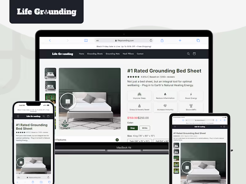 Cover image for Life Grounding PDP | Figma to Replo Product Page