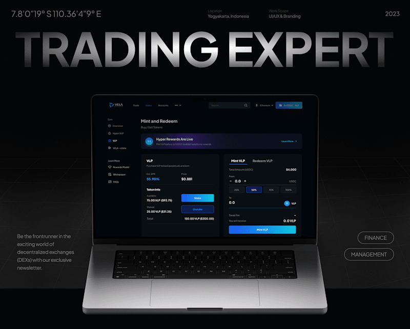 Cover image for Vela Exchange - Dashboard Design