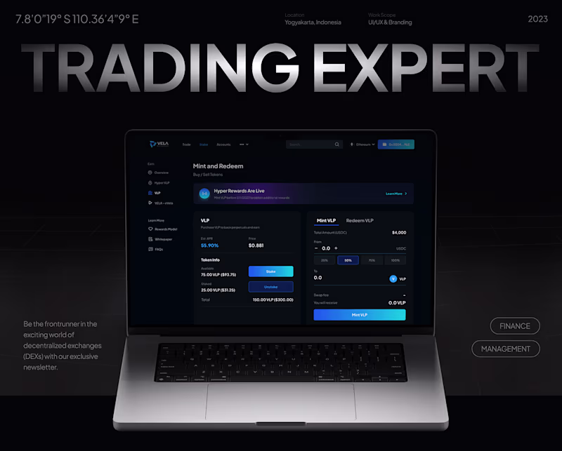 Cover image for Vela Exchange - Dashboard Design