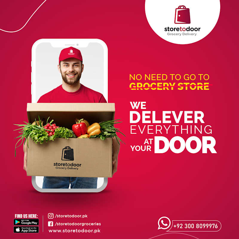 Cover image for StoreToDoor - SocialMedia posts for a Grocery Store