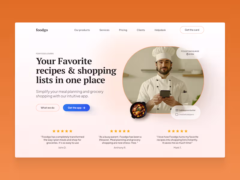 Cover image for Landing Page for Foodgo