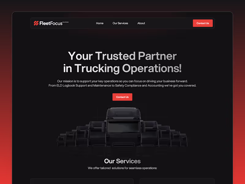 Cover image for Fleet Focus Solutions - Framer Website