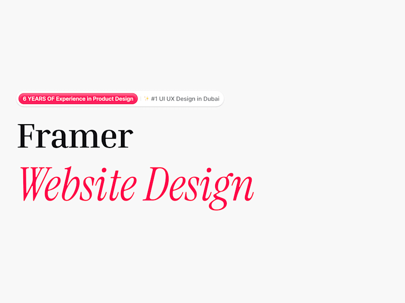 Cover image for Framer Website Design