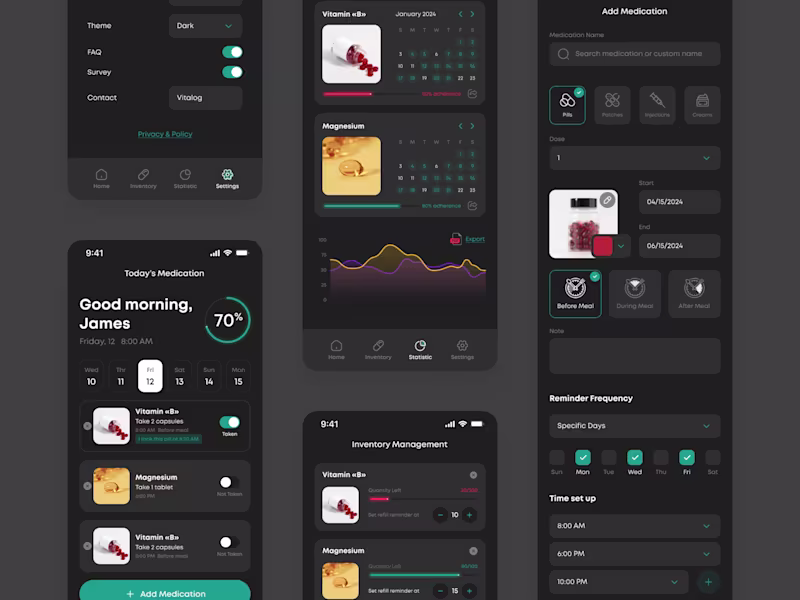 Cover image for Medicine Reminder and Tracking App